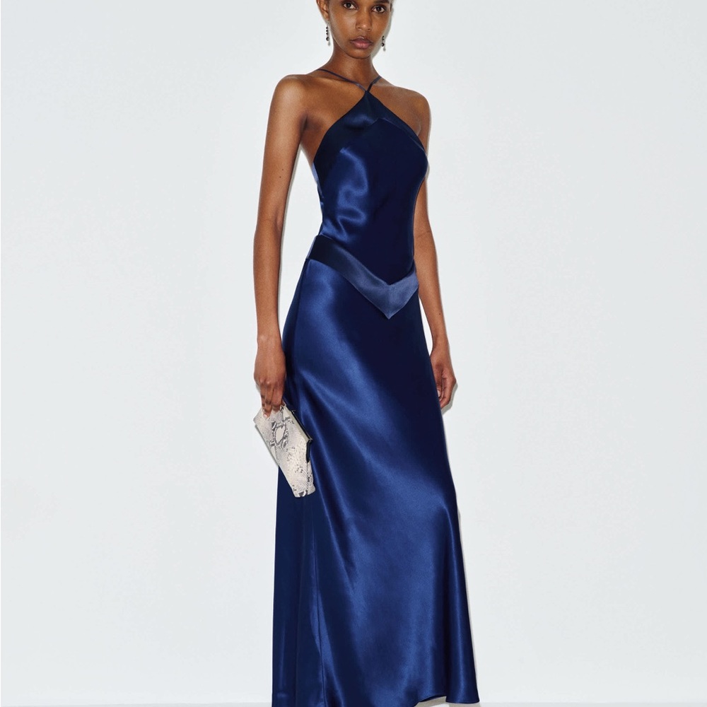 Reformation Jillian Silk Dress Blie